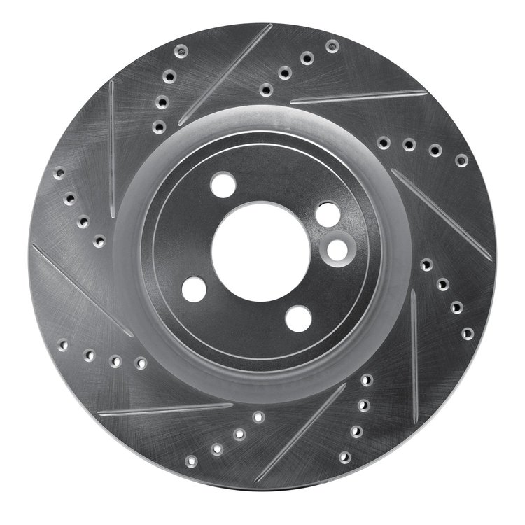 631-32008L Drilled/Slotted Brake Rotor [Silver], 2009-2014 Mini, Position: Front Left