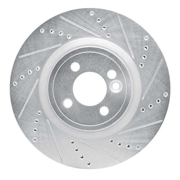 631-32008R Drilled/Slotted Brake Rotor [Silver], 2009-2014 Mini, Position: Front Right