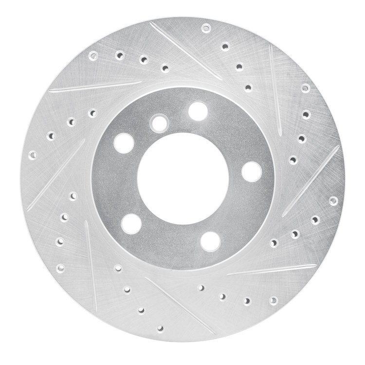 631-32009R Drilled/Slotted Brake Rotor [Silver], 2011-2016 Mini, Position: Front Right