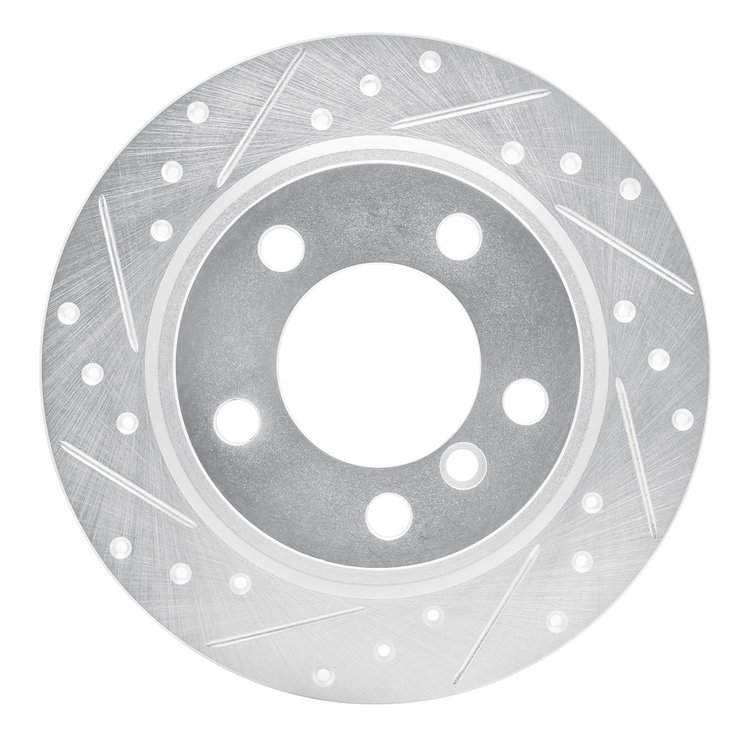 631-32010L Drilled/Slotted Brake Rotor [Silver], 2011-2016 Mini, Position: Rear Left