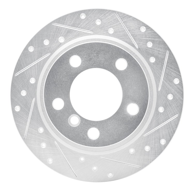 631-32010R Drilled/Slotted Brake Rotor [Silver], 2011-2016 Mini, Position: Rear Right