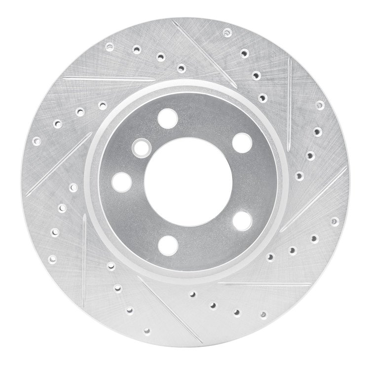 631-32011R Drilled/Slotted Brake Rotor [Silver], 2011-2016 Mini, Position: Front Right
