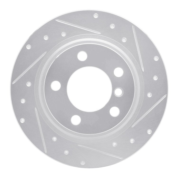 631-32012R Drilled/Slotted Brake Rotor [Silver], 2013-2016 Mini, Position: Rear Right
