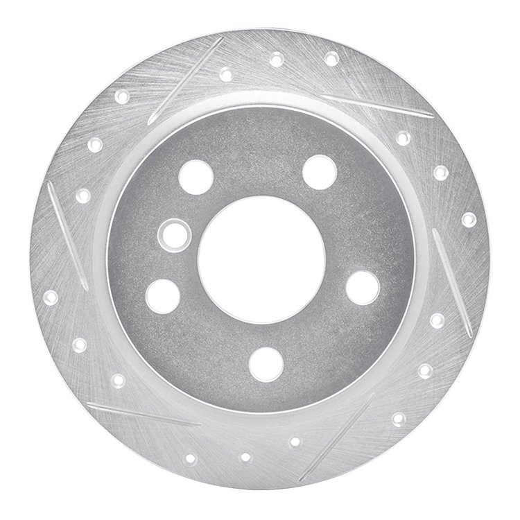 631-32013L Drilled/Slotted Brake Rotor [Silver], Fits Select Mini, Position: Rear Left