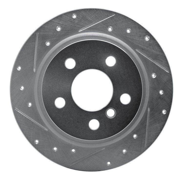 631-32016L Drilled/Slotted Brake Rotor [Silver], Fits Select Multiple Makes/Models, Position: Rear Left