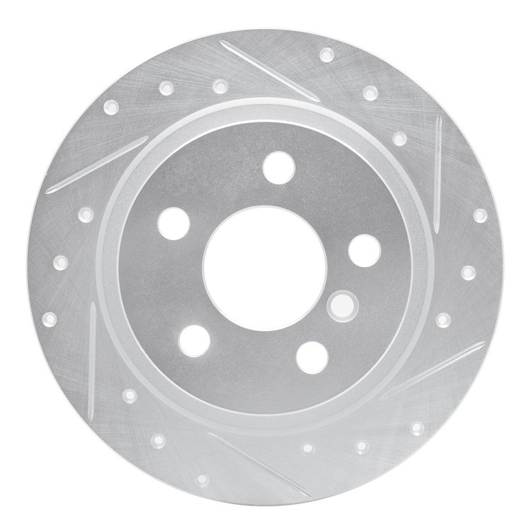 631-32016R Drilled/Slotted Brake Rotor [Silver], Fits Select Multiple Makes/Models, Position: Rear Right