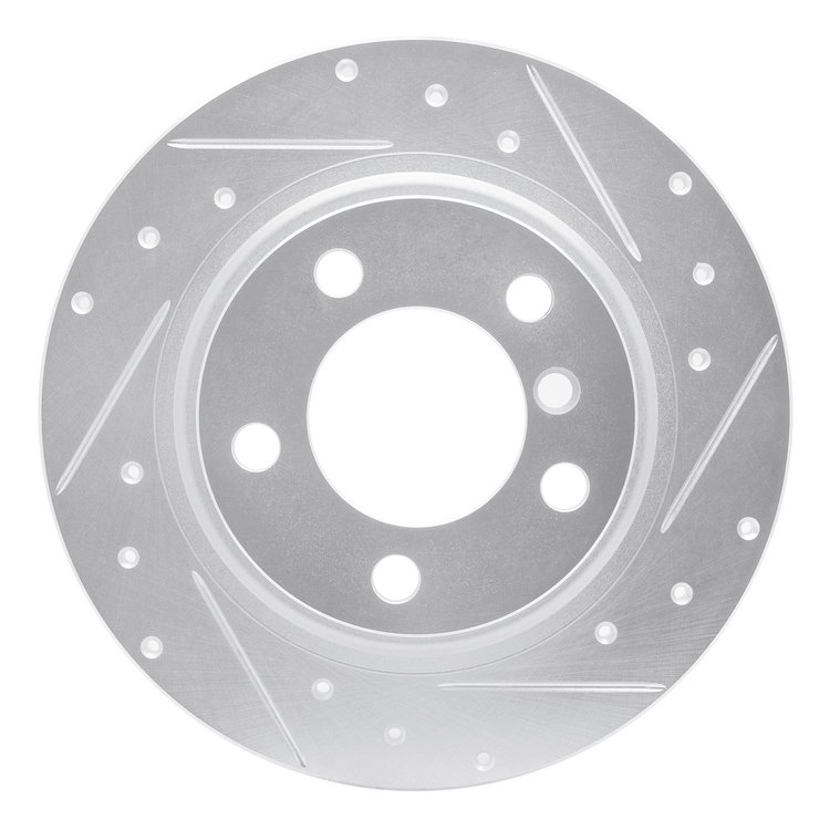 631-32020R Drilled/Slotted Brake Rotor [Silver], Fits Select Mini, Position: Front Right