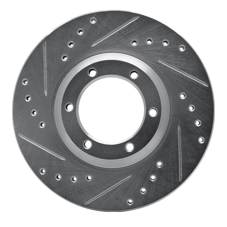 631-37006L Drilled/Slotted Brake Rotor [Silver], 1984-1987 GM, Position: Front Left