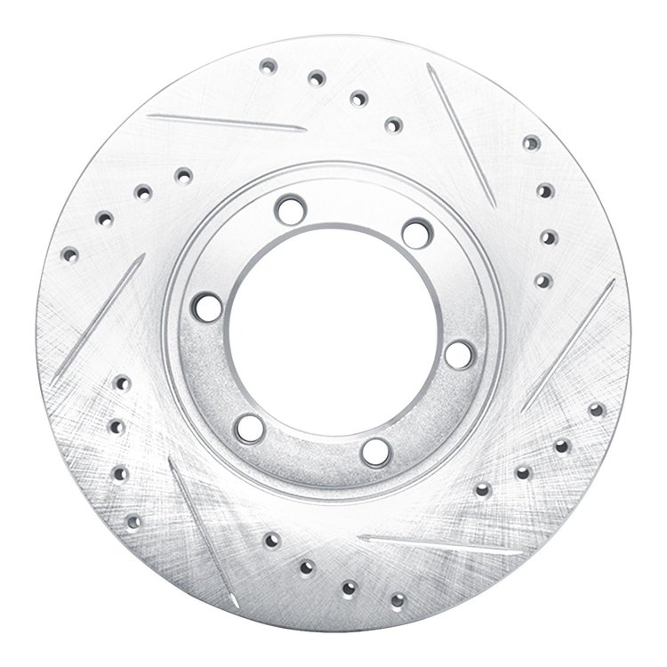 631-37007R Drilled/Slotted Brake Rotor [Silver], 1986-2006 Multiple Makes/Models, Position: Front Right