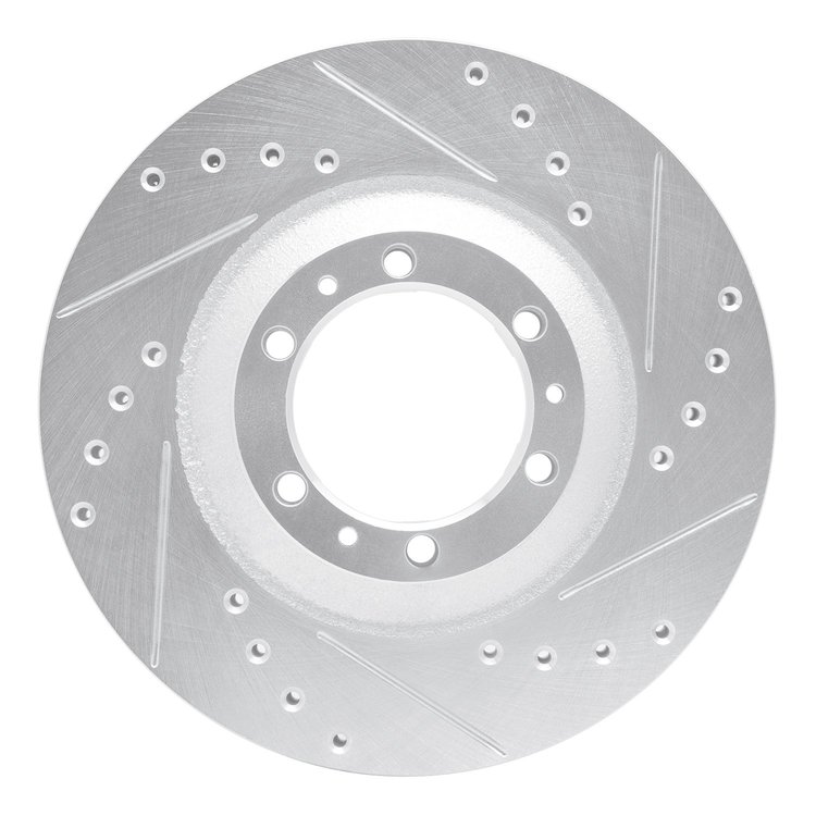 631-37008R Drilled/Slotted Brake Rotor [Silver], 1992-2002 Multiple Makes/Models, Position: Front Right