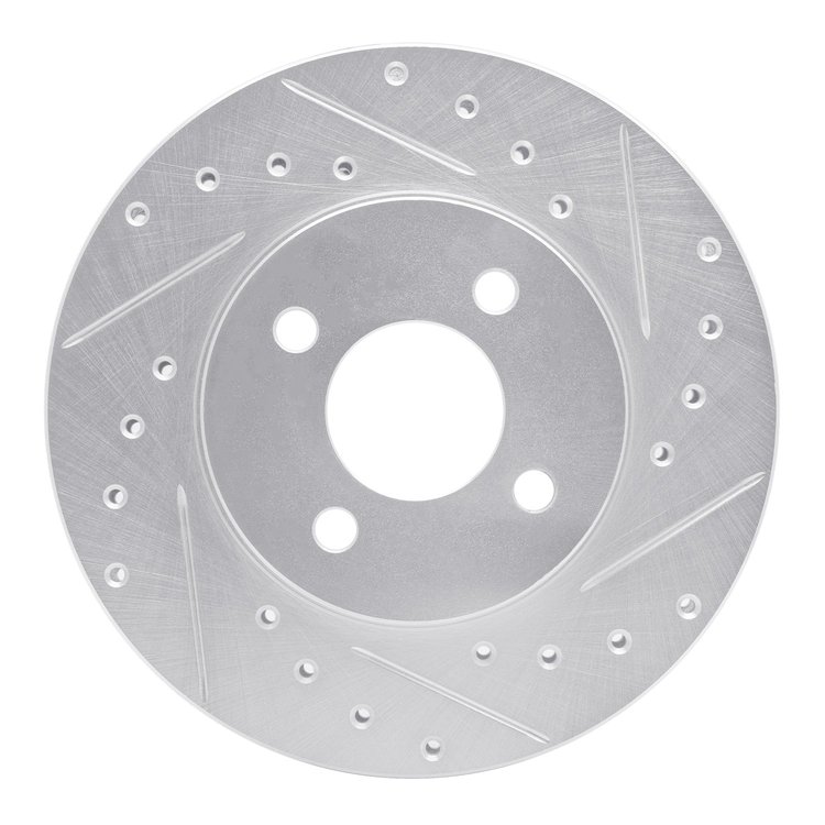 631-39002R Drilled/Slotted Brake Rotor [Silver], 1983-1988 Mopar, Position: Front Right