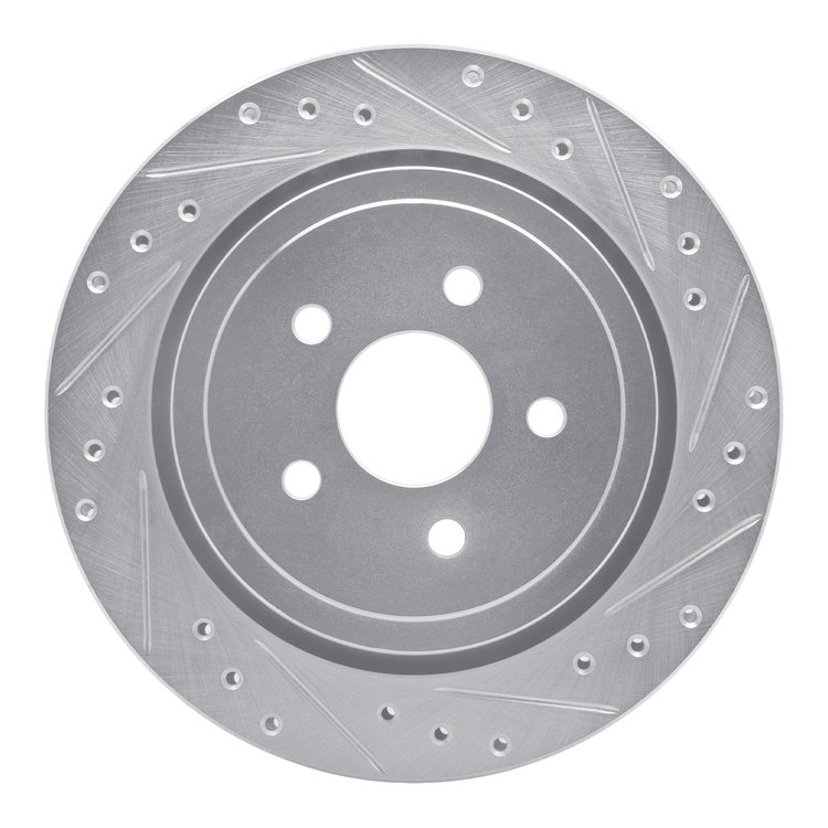 631-39007R Drilled/Slotted Brake Rotor [Silver], 1989-1995 Mopar, Position: Rear Right