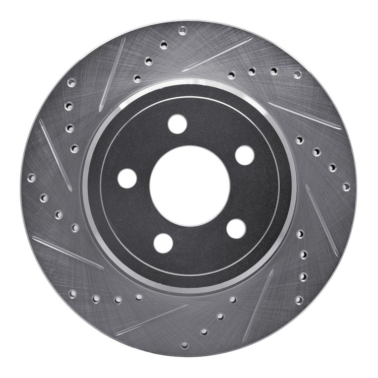631-39018L Drilled/Slotted Brake Rotor [Silver], Fits Select Mopar, Position: Rear Left