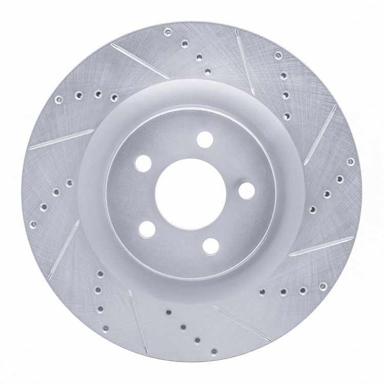 631-39019R Drilled/Slotted Brake Rotor [Silver], Fits Select Mopar, Position: Front Right