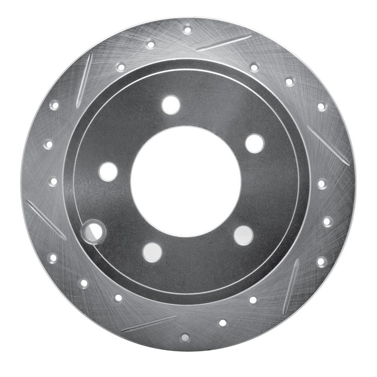 631-39022L Drilled/Slotted Brake Rotor [Silver], 2007-2017 Multiple Makes/Models, Position: Rear Left