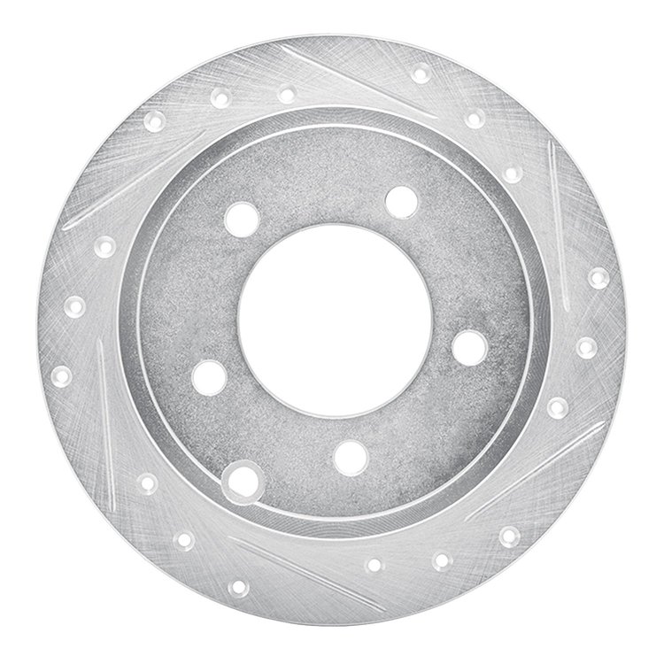631-39022R Drilled/Slotted Brake Rotor [Silver], 2007-2017 Multiple Makes/Models, Position: Rear Right