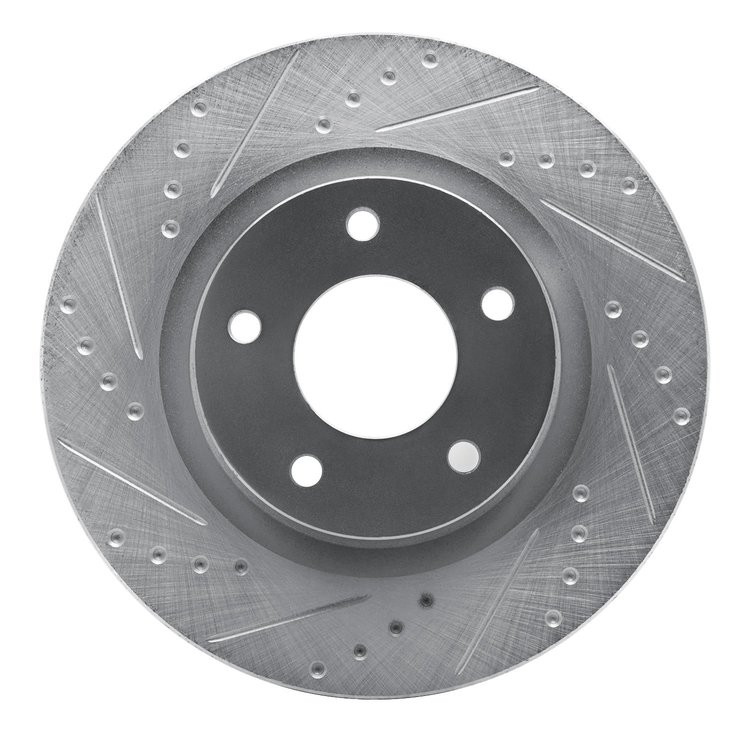 631-39023L Drilled/Slotted Brake Rotor [Silver], Fits Select Multiple Makes/Models, Position: Front Left