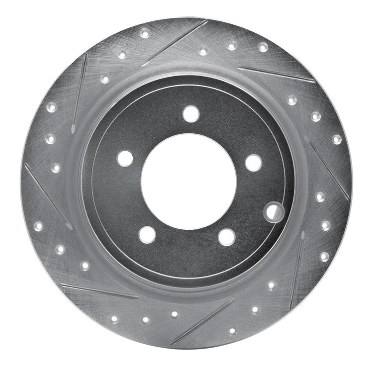 631-39024L Drilled/Slotted Brake Rotor [Silver], 2007-2017 Multiple Makes/Models, Position: Rear Left