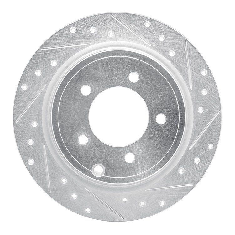 631-39024R Drilled/Slotted Brake Rotor [Silver], 2007-2017 Multiple Makes/Models, Position: Rear Right