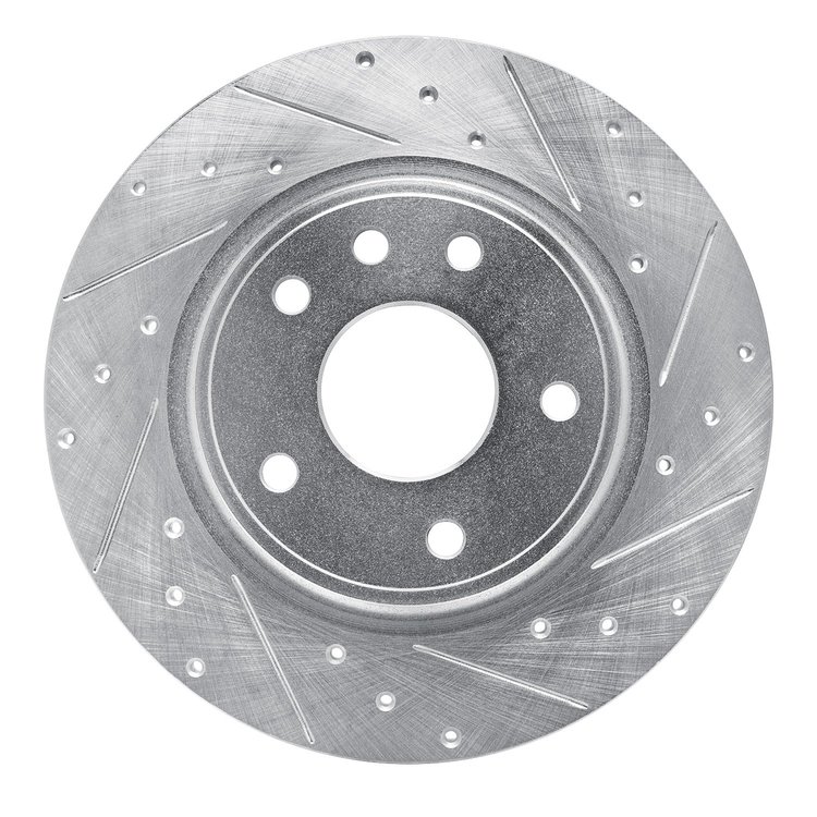 631-39030R Drilled/Slotted Brake Rotor [Silver], Fits Select Mopar, Position: Rear Right