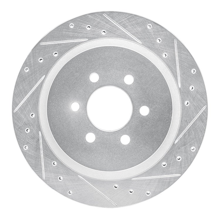 631-40014R Drilled/Slotted Brake Rotor [Silver], 1992-2002 Mopar, Position: Rear Right