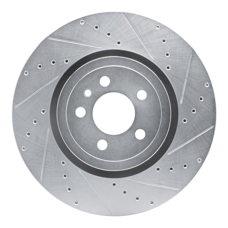 631-40035R Drilled/Slotted Brake Rotor [Silver], Fits Select Mopar, Position: Front Right
