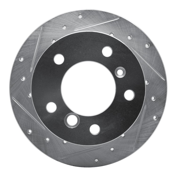 631-40038L Drilled/Slotted Brake Rotor [Silver], 2002-2018 Multiple Makes/Models, Position: Rr Left,Rear Left
