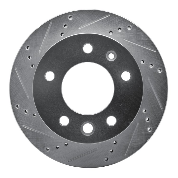 631-40041L Drilled/Slotted Brake Rotor [Silver], 2002-2006 Multiple Makes/Models, Position: Front Left,Fr Left