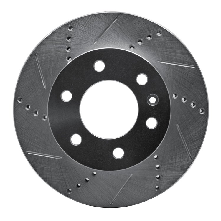 631-40043L Drilled/Slotted Brake Rotor [Silver], Fits Select Multiple Makes/Models, Position: Front Left,Fr Left