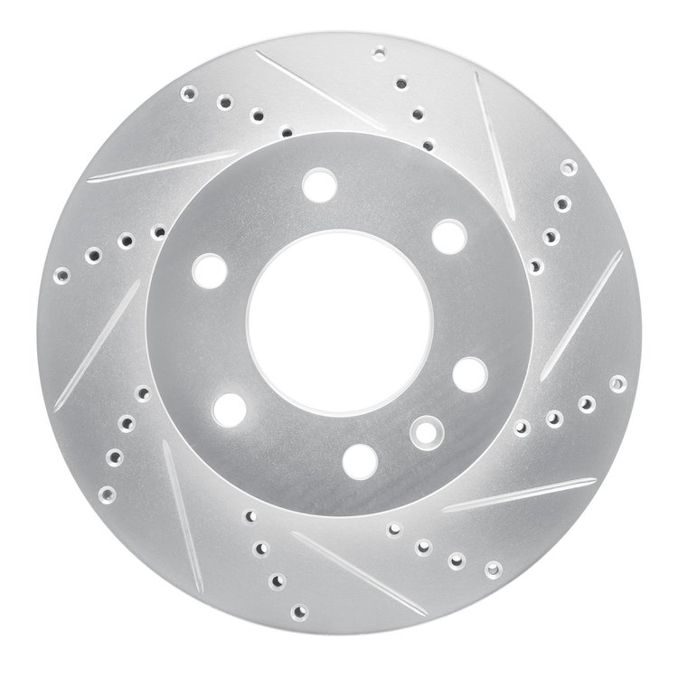 631-40043R Drilled/Slotted Brake Rotor [Silver], Fits Select Multiple Makes/Models, Position: Front Right,Fr Right