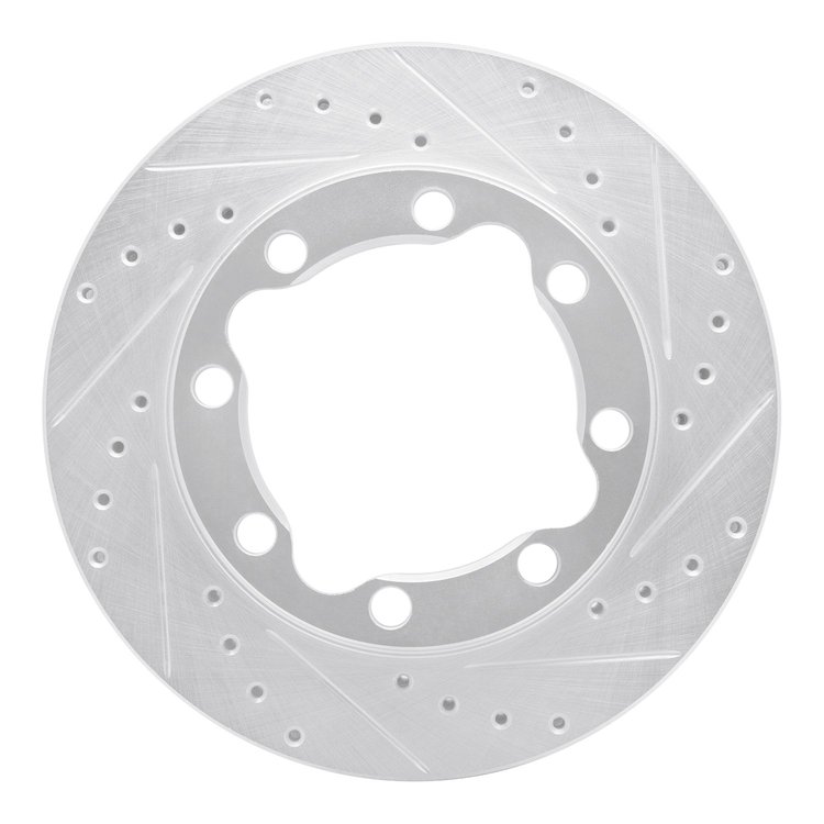 631-40052R Drilled/Slotted Brake Rotor [Silver], 1992-2000 Multiple Makes/Models, Position: Front Right