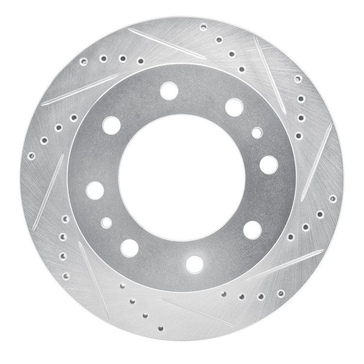 631-40063R Drilled/Slotted Brake Rotor [Silver], 1973-1979 Mopar, Position: Front Right