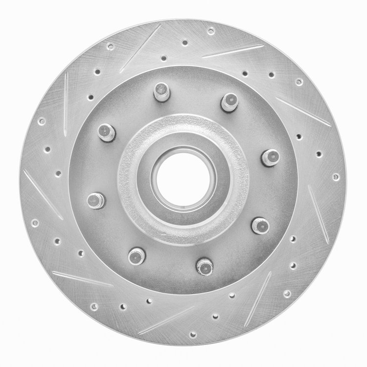 631-40086L Drilled/Slotted Brake Rotor [Silver], 1998-2003 Mopar, Position: Front Left