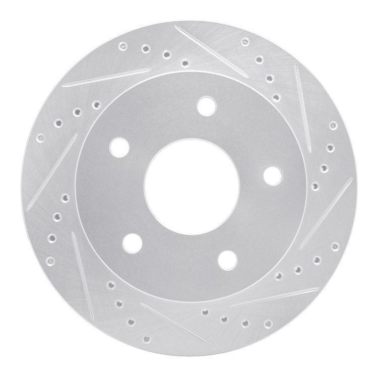 631-40090R Drilled/Slotted Brake Rotor [Silver], 2000-2002 Mopar, Position: Front Right