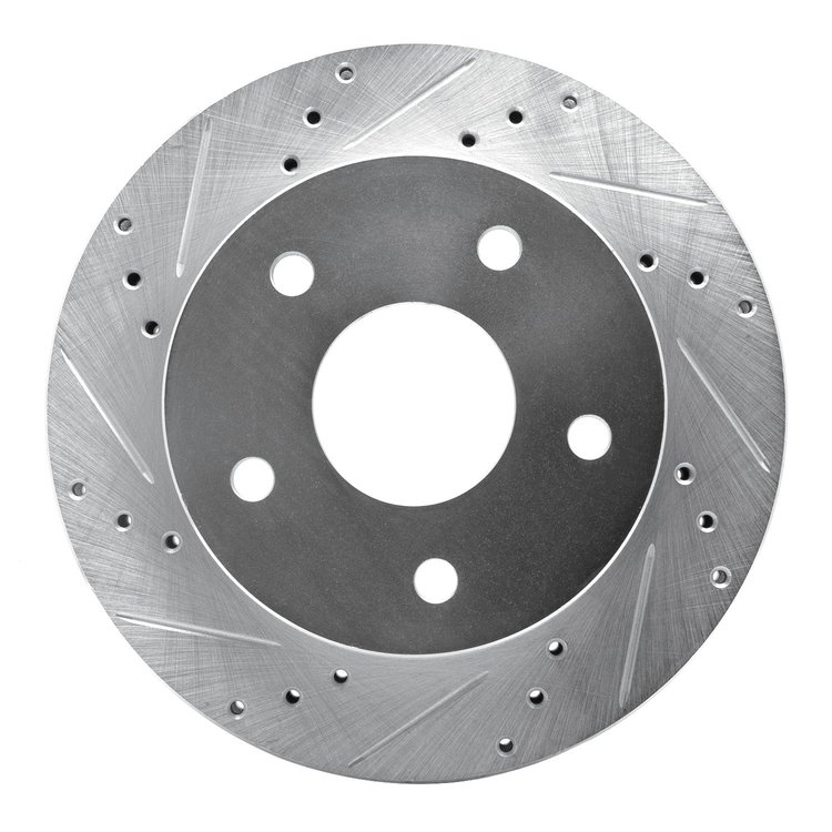 631-40092L Drilled/Slotted Brake Rotor [Silver], 2000-2001 Mopar, Position: Front Left