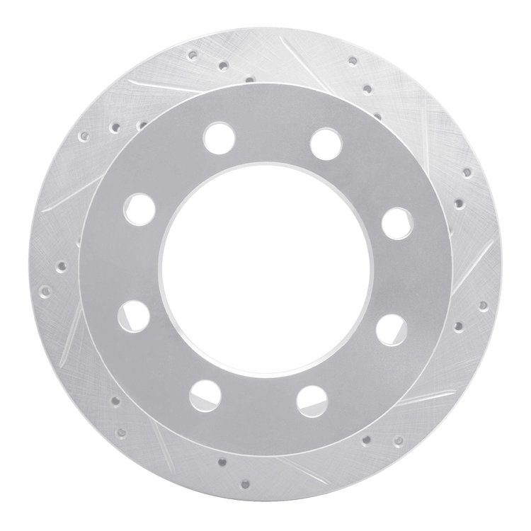 631-40093R Drilled/Slotted Brake Rotor [Silver], 2000-2002 Mopar, Position: Rear Right