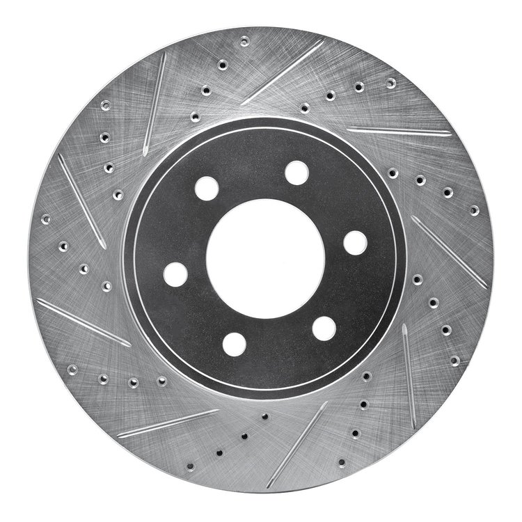 631-40100L Drilled/Slotted Brake Rotor [Silver], 2003-2003 Mopar, Position: Front Left