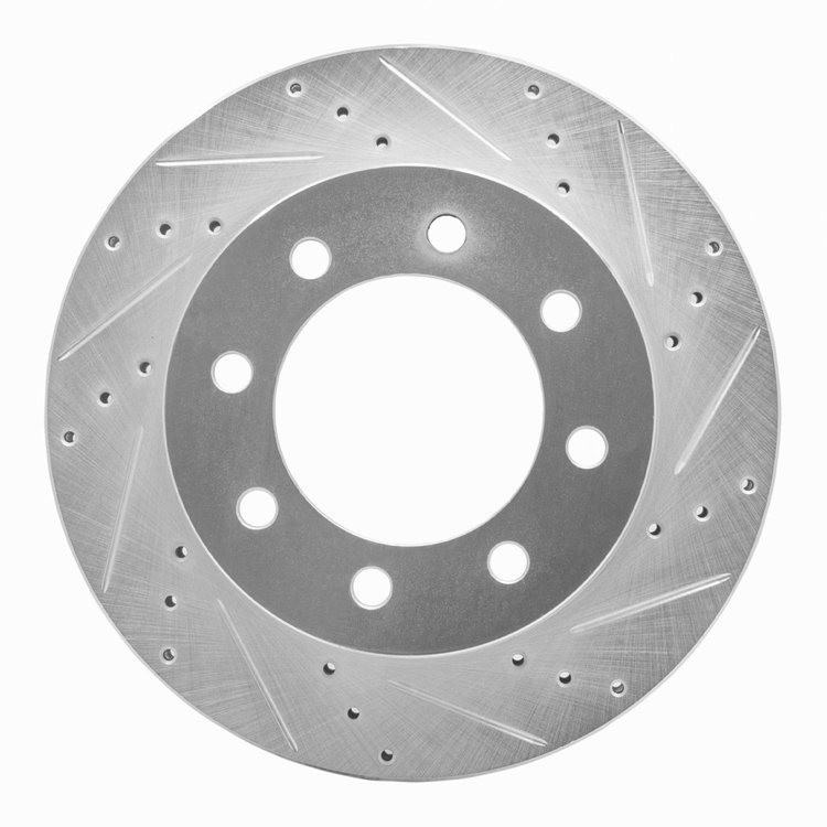 631-40102R Drilled/Slotted Brake Rotor [Silver], 2003-2008 Mopar, Position: Front Right