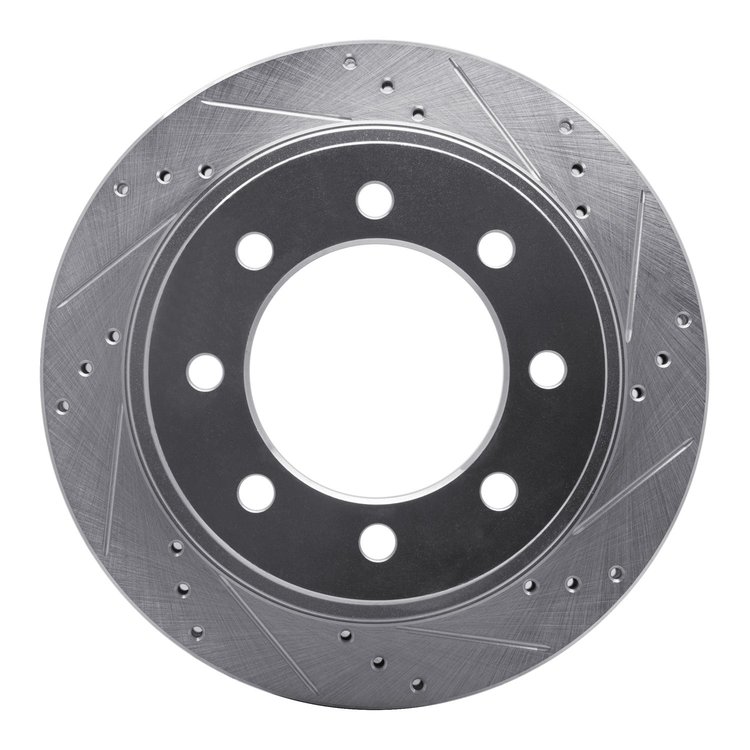 631-40103R Drilled/Slotted Brake Rotor [Silver], 2003-2008 Mopar, Position: Rear Right