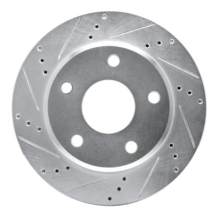 631-40105L Drilled/Slotted Brake Rotor [Silver], 2005-2010 Multiple Makes/Models, Position: Front Left