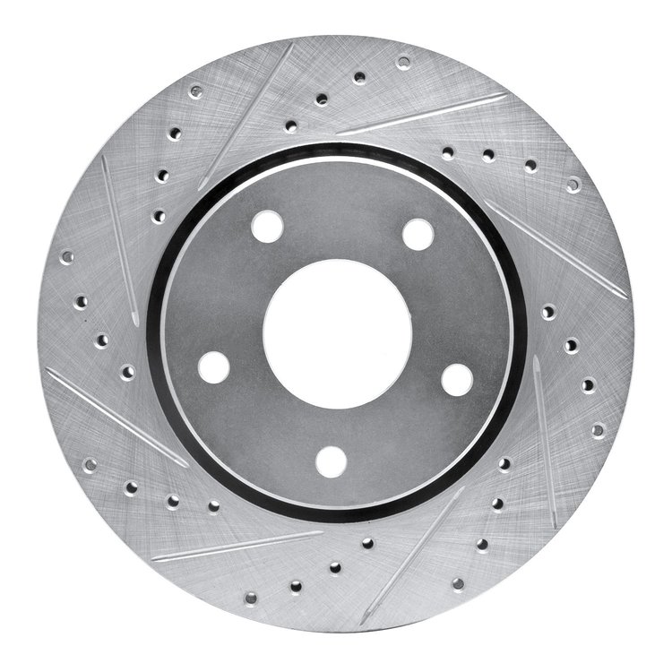 631-40107L Drilled/Slotted Brake Rotor [Silver], 2008-2016 Multiple Makes/Models, Position: Front Left