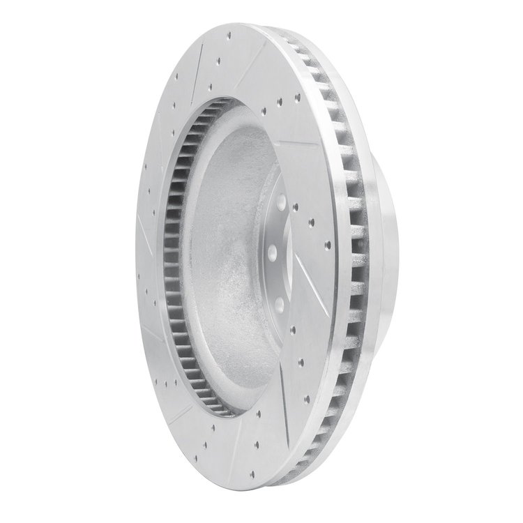 631-40108R Drilled/Slotted Brake Rotor [Silver], Fits Select Multiple Makes/Models, Position: Front Right,Fr Right