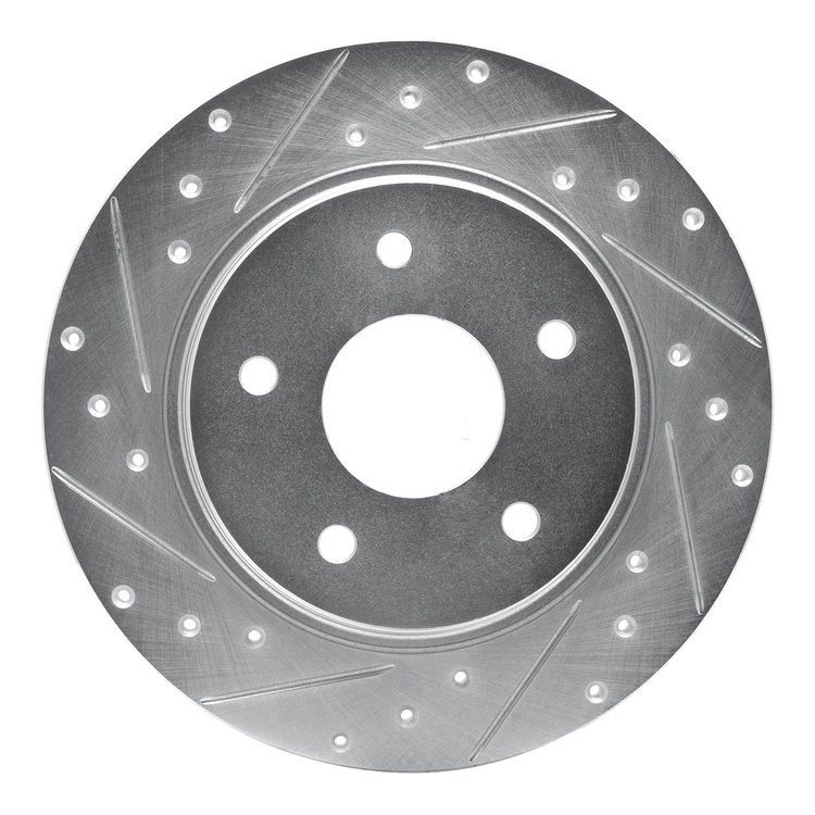 631-40109L Drilled/Slotted Brake Rotor [Silver], 2008-2016 Multiple Makes/Models, Position: Rear Left