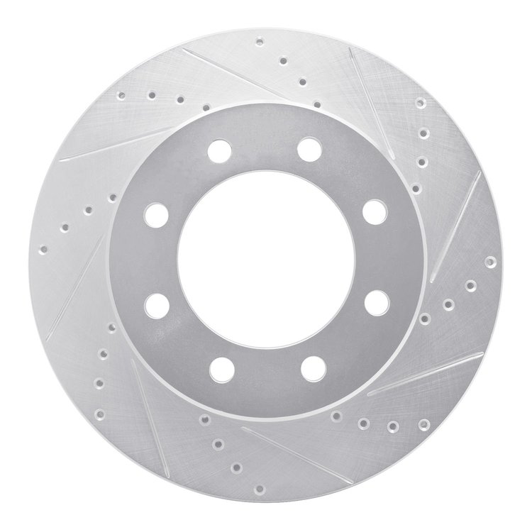 631-40110R Drilled/Slotted Brake Rotor [Silver], Fits Select Mopar, Position: Front Right