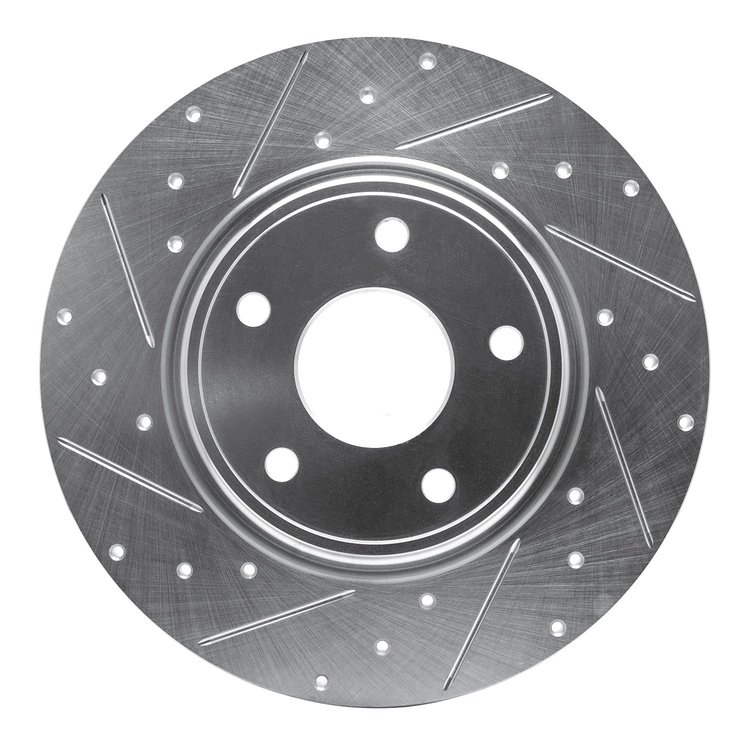 631-40113L Drilled/Slotted Brake Rotor [Silver], 2012-2020 Multiple Makes/Models, Position: Rear Left
