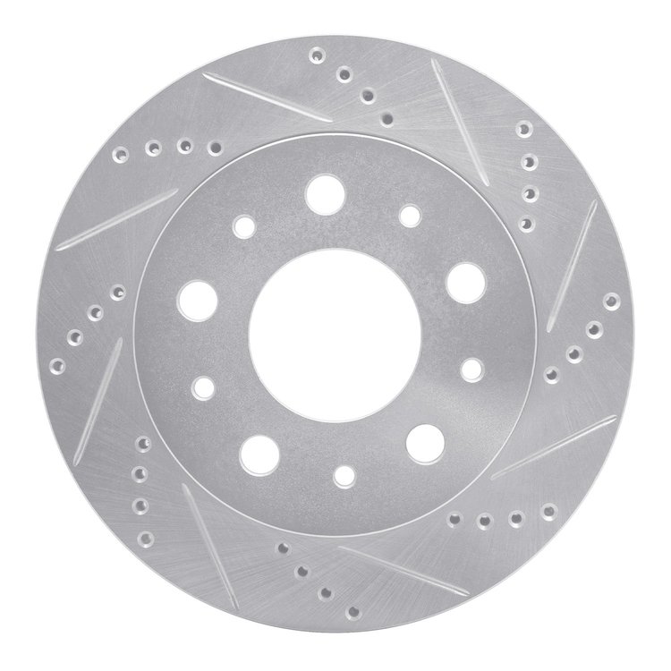 631-40117R Drilled/Slotted Brake Rotor [Silver], 2014-2021 Mopar, Position: Rear Right