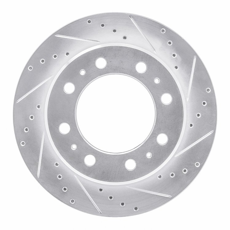 631-40118R Drilled/Slotted Brake Rotor [Silver], Fits Select Mopar, Position: Rear Right