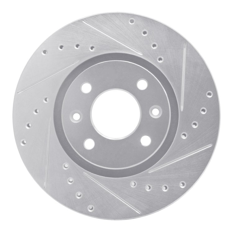 631-41000R Drilled/Slotted Brake Rotor [Silver], 1988-1989 Mopar, Position: Front Right
