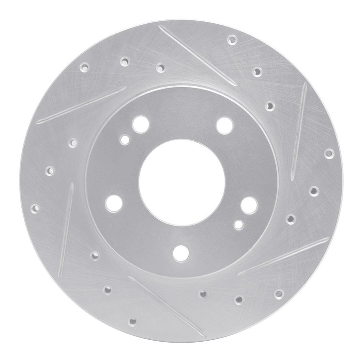 631-41001R Drilled/Slotted Brake Rotor [Silver], 1998-1998 Mopar, Position: Front Right