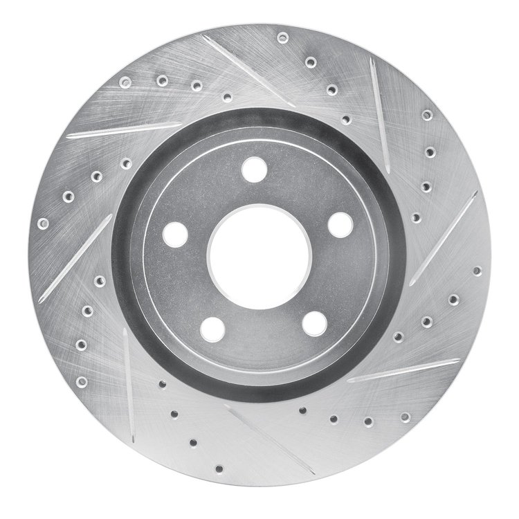 631-42007R Drilled/Slotted Brake Rotor [Silver], Fits Select Mopar, Position: Front Right